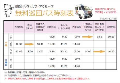 巡回バス時刻表